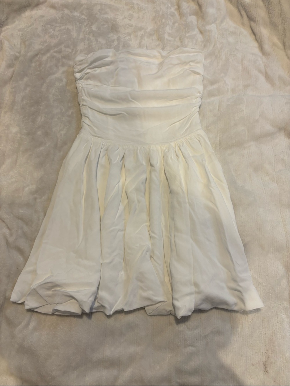 Princess Polly Ivory Strapless Pleated Mini Dress
